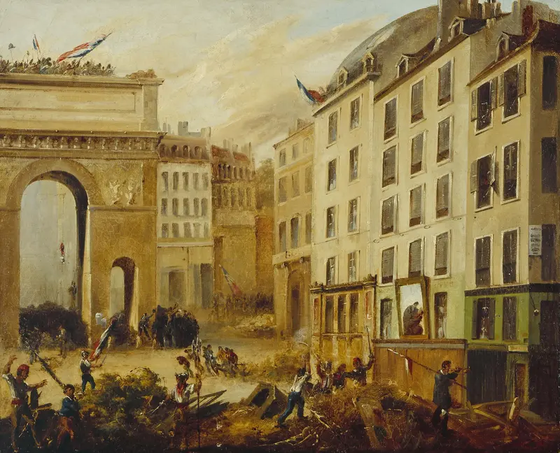Historical scene of battle, oil painting by Unknown Artist