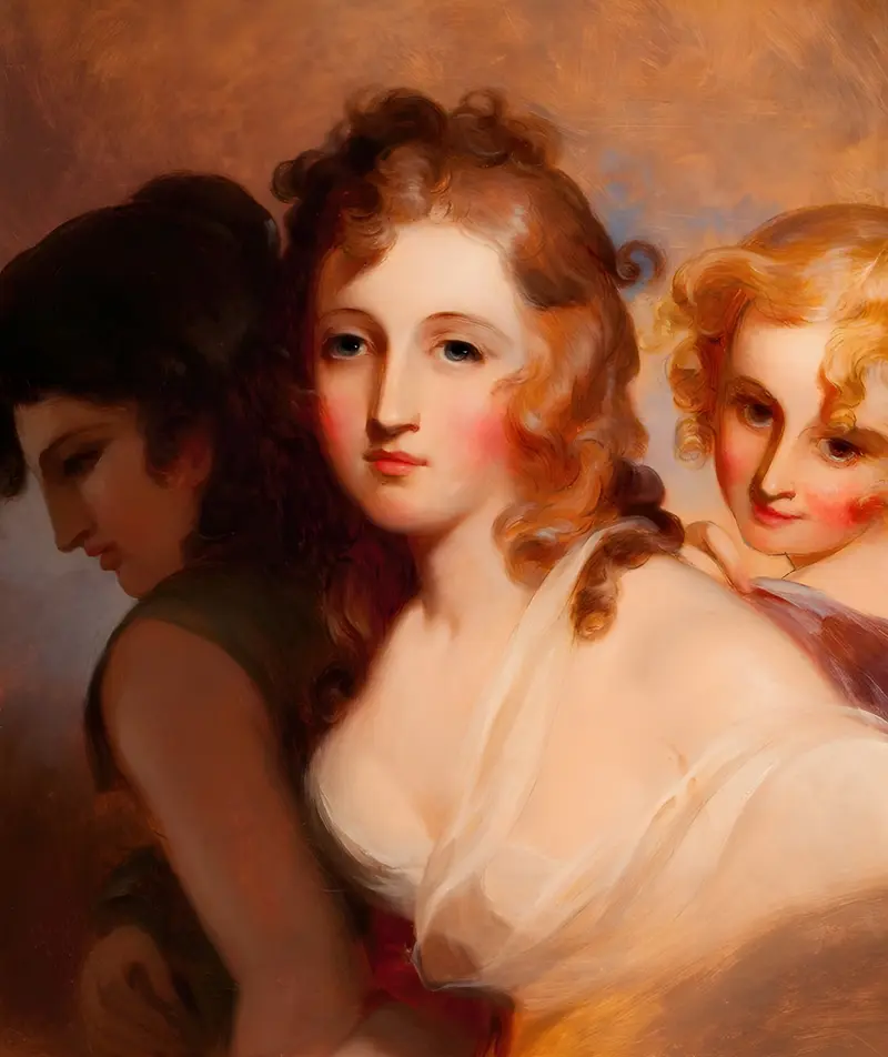 Thomas Sully's 'The Hours' depicts personifications of time in a dreamlike setting.