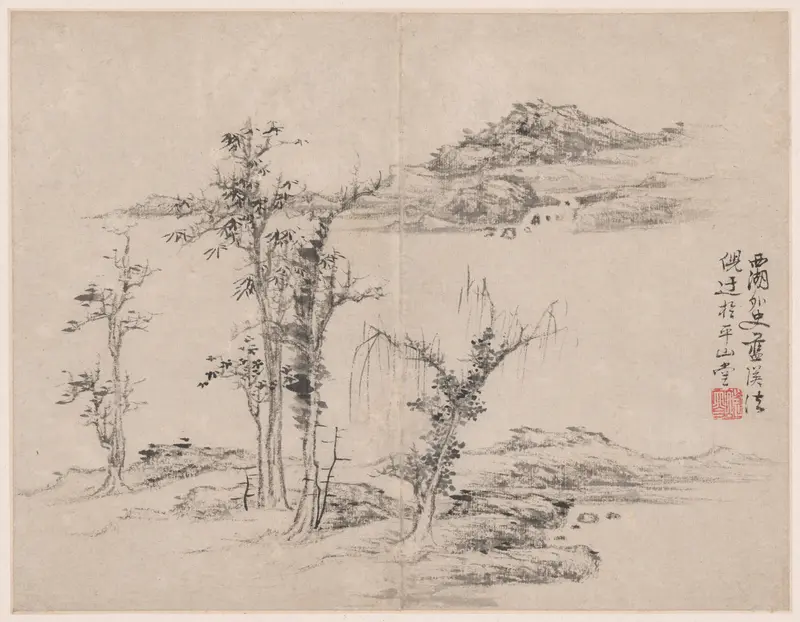 Landscape in the Style of Ancient Masters by Lan Ying, paper medium
