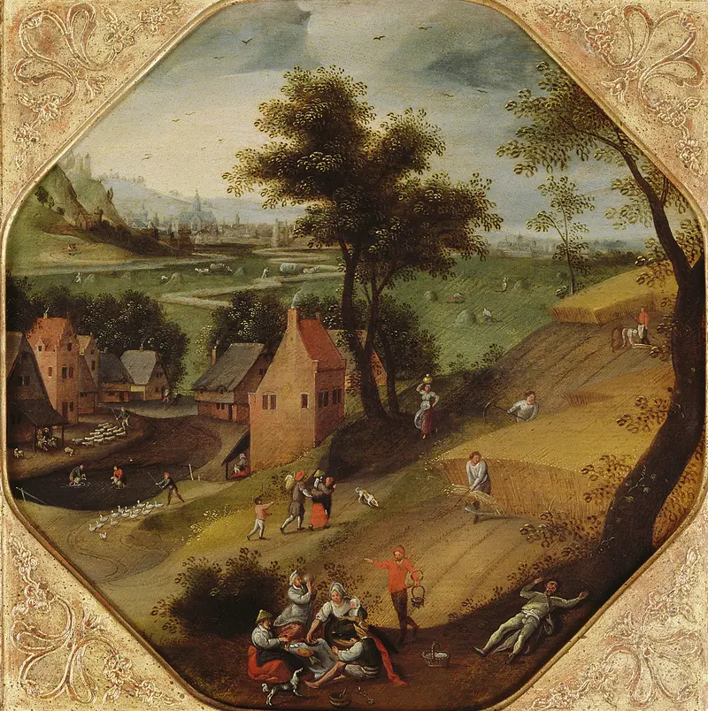 Landscape with summer colors, oil painting by Abel Grimmer