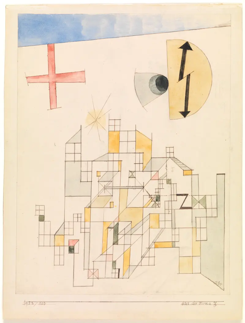 Paul Klee's 'Haus der Firma Z' showcases a unique architectural vision.