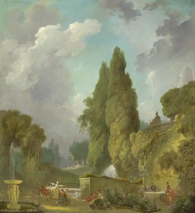 Blindman’s Buff, oil on canvas by Jean-Honoré Fragonard, depicting youth playing a game.