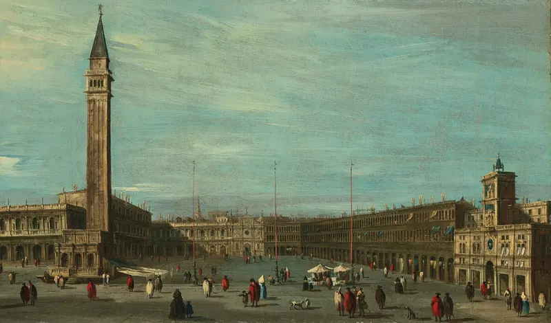 Rococo architecture of The Piazza San Marco, Venice by Francesco Guardi