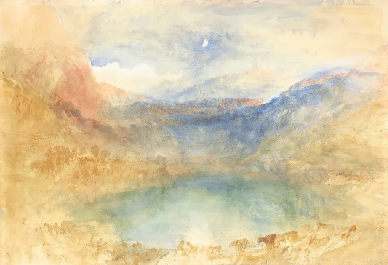 The Lungernsee by Moonlight, Switzerland, oil painting by Joseph Mallord William Turner