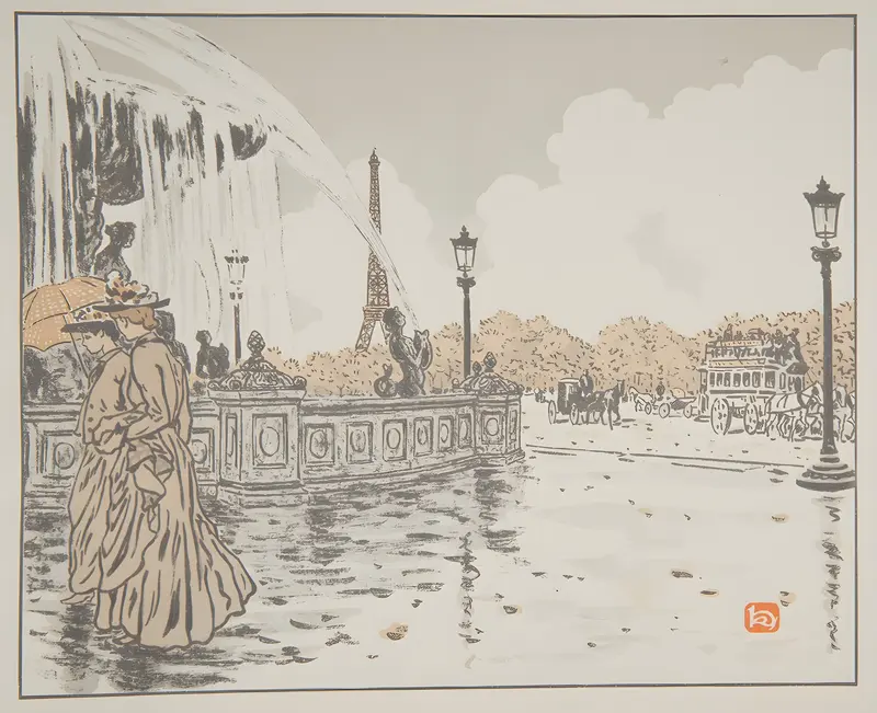 A painting depicting the Place de la Concorde in Paris.