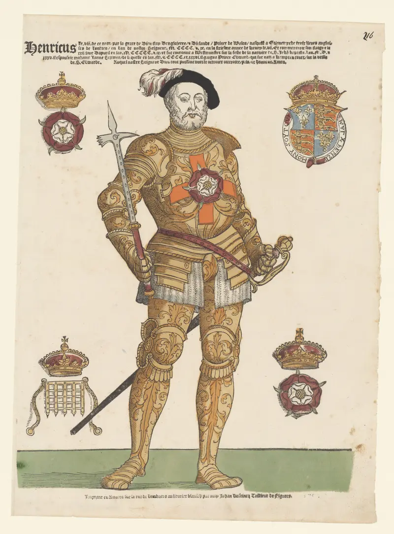 Portrait of Henry VIII by Hans Liefrinck, oil painting, featuring regal attire and a contemplative expression.