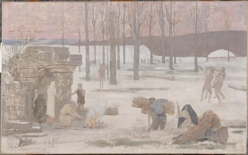 L’Hiver by Pierre Puvis de Chavannes, figurative oil painting
