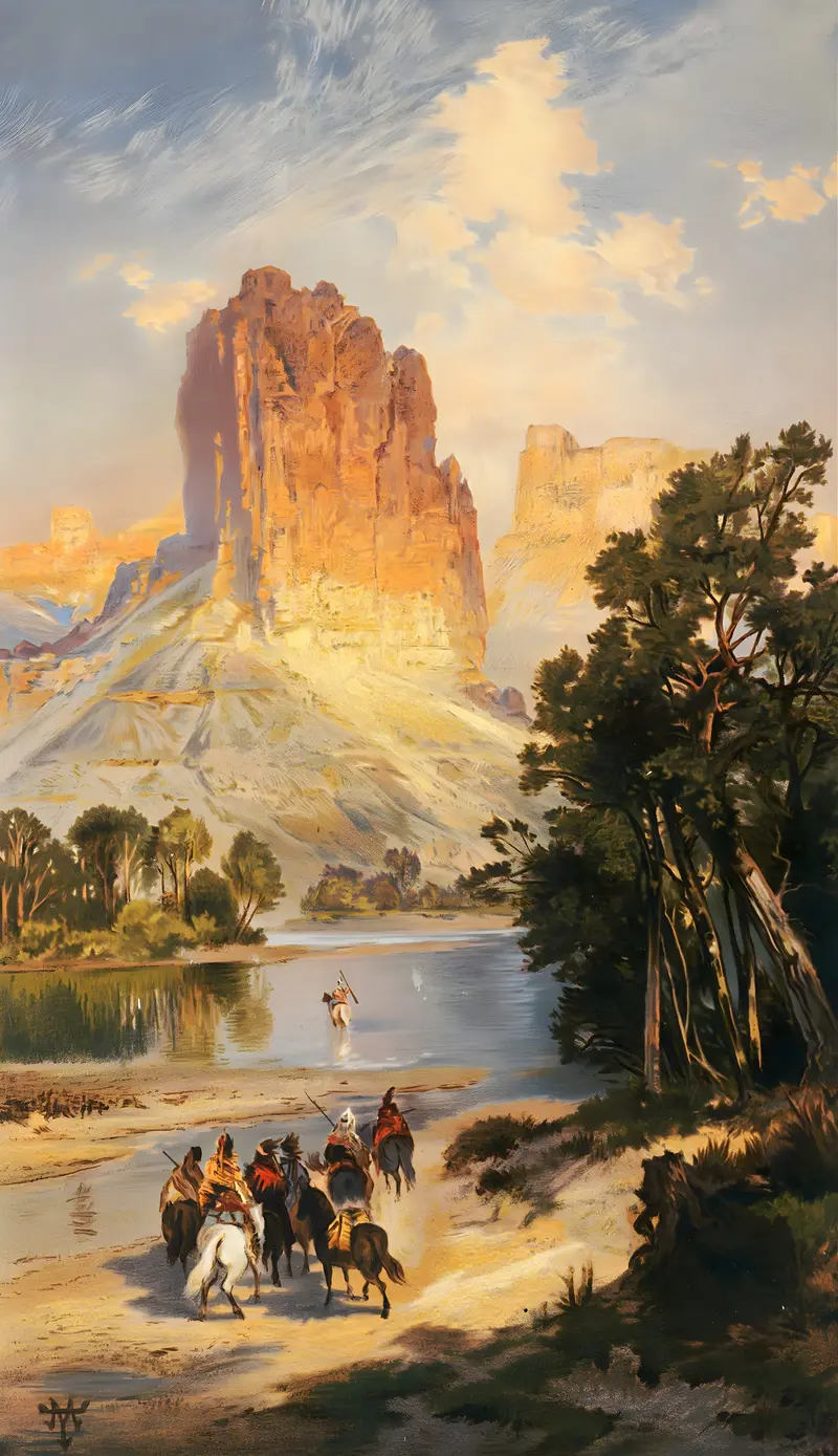 Cliffs of the Upper Colorado River, oil on canvas by Thomas Moran