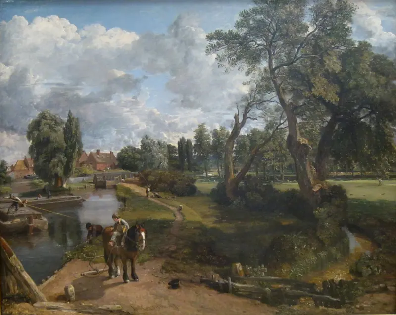 Die Flatford-Mühle (Szene an einem schiffbaren Fluss)