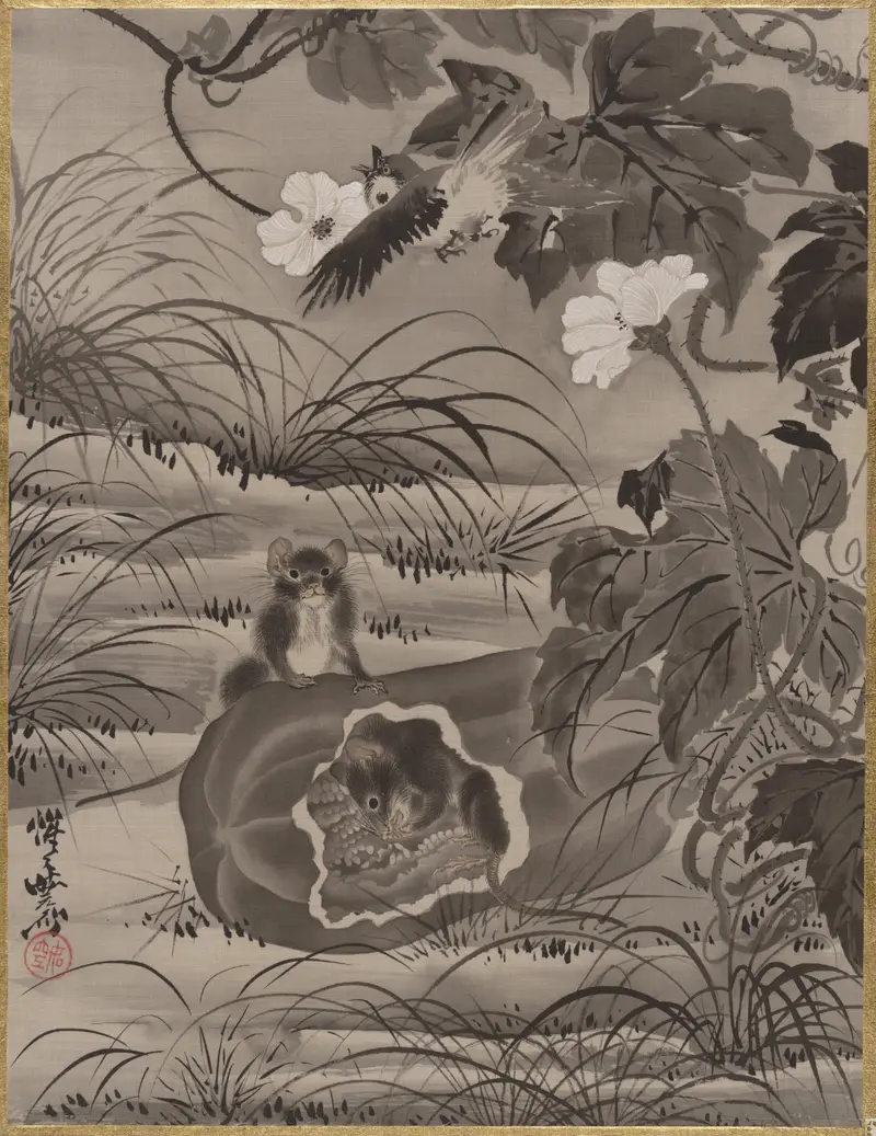 Mice in a Melon by Kawanabe Kyôsai