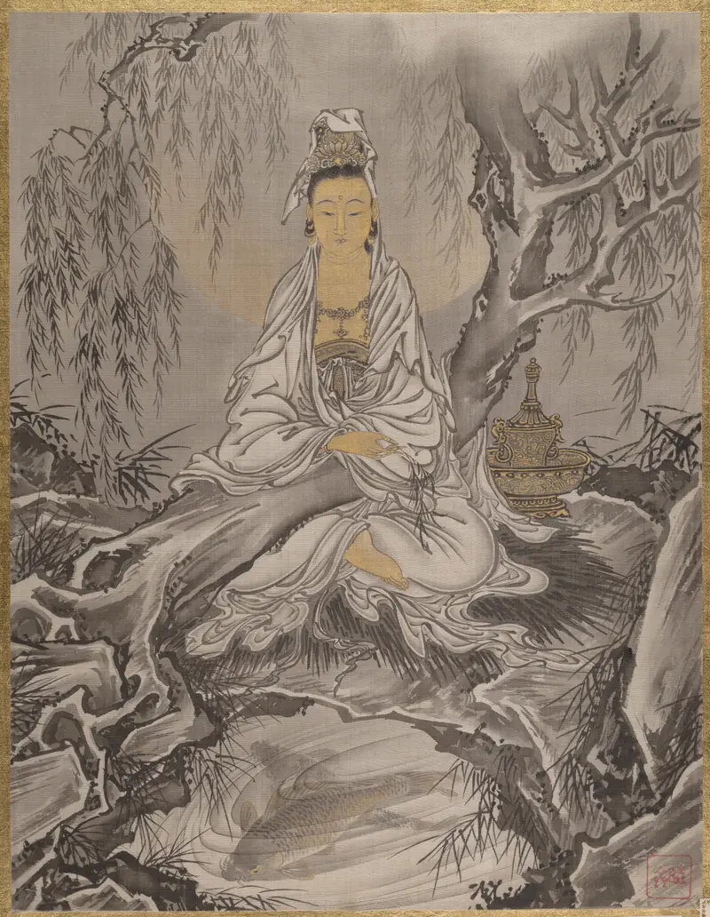 White-Robed Kannon by Kawanabe Kyôsai